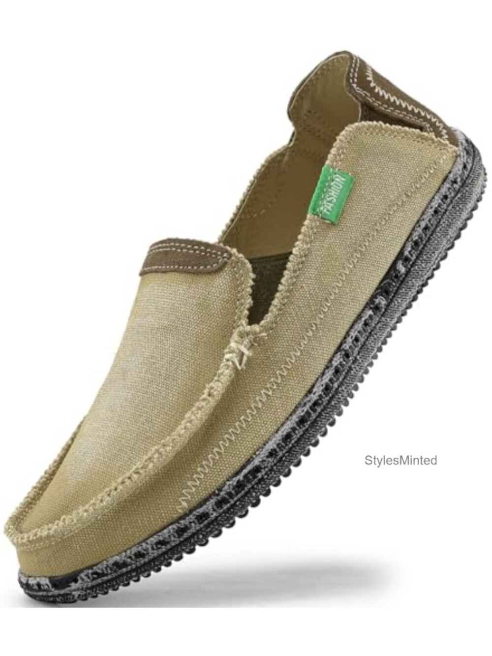 Mens Canvas Slip On Deck Boat Shoes Casual Loafers Flat Vintage Low Top